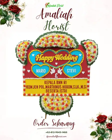 Papan Bunga Pernikahan Poris